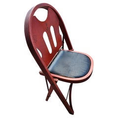 Art Deco Folding Dining Chairs by Louis Rastetter & Sons 1925 Original Red Paint