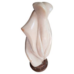 Mid-Century Modern Sculpture Of a Natural Specimen Pink Stone by A. Gennarelli