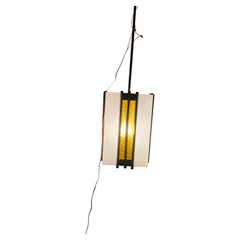 Mid-Century Modern Pendant Chandelier w Walnut & Plexi 5 Available