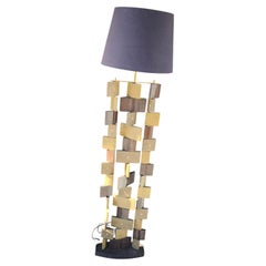 Post-Modern Floor Lamp by R&Y Augousti Panels of Shagreen Lizard Ostrich -France