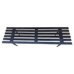 Mid-Century Modern Black Lacquered Slatted Cocktail Table/Bench Style of Nelson