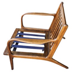 Mid-Century Modern Sculptural Walnut Lounge Chair C1955 Yugoslavia