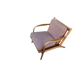 Mid-Century Modern Sculptural Walnut Lounge Chair C1955 Yugoslavia