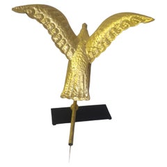 Early 20thC Folk Art Gilt Eagle w Spread Wings