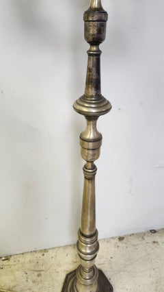 Par de lámparas de pie «torchère» con estilo Art Déco, con tres brazos, chapadas en plata