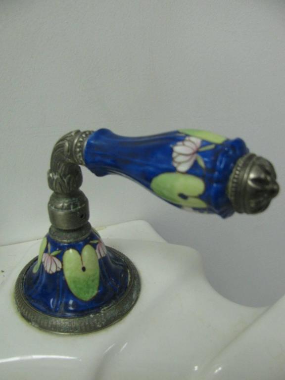 Sherle Wagner HandPainted Pedestal Sink with Faucet Set and