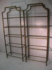 Pair of Mid-Century Modern Faux Bamboo Etageres