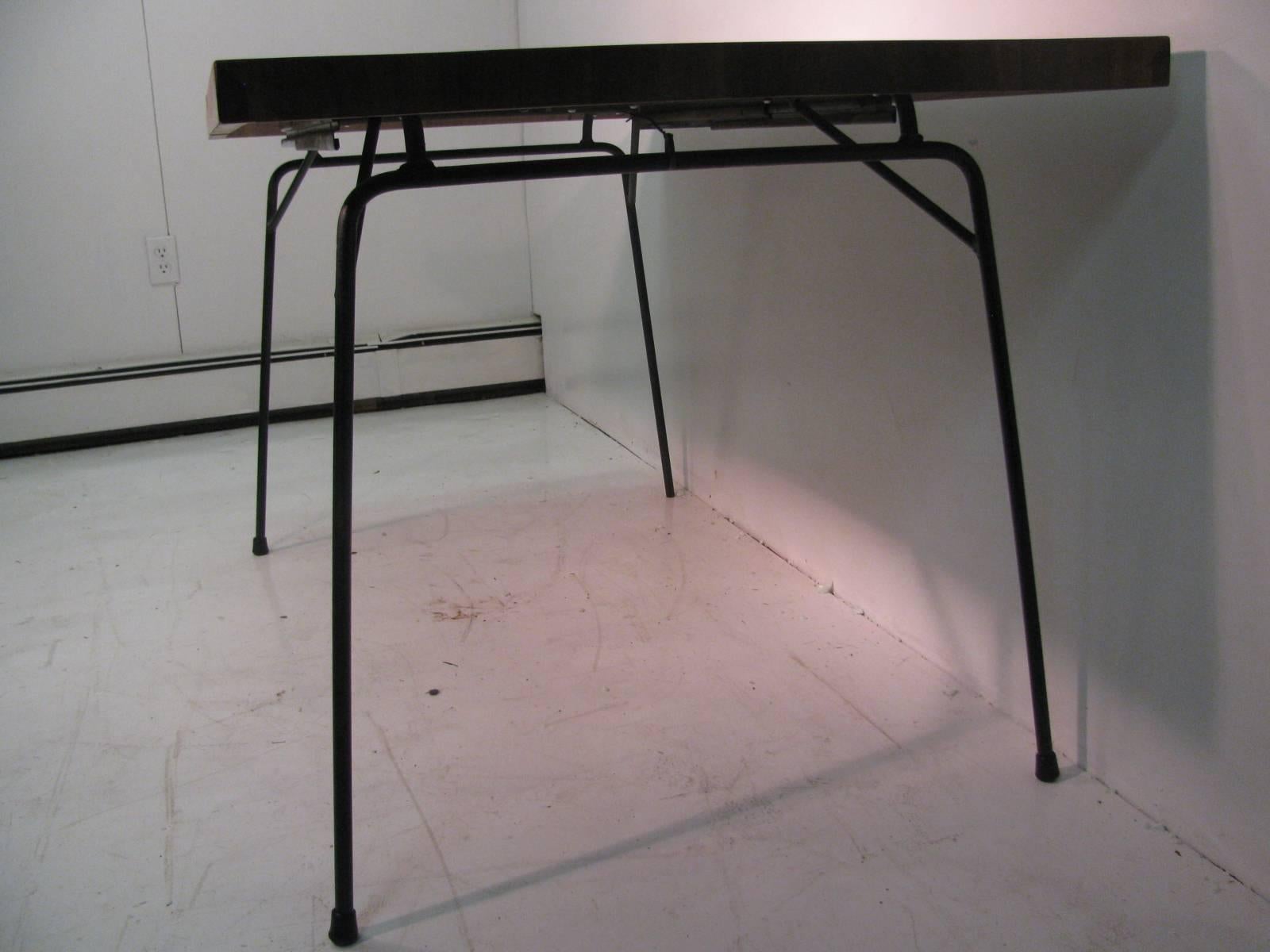 MidCentury Modern Black Walnut and Iron Dining Table by Clifford