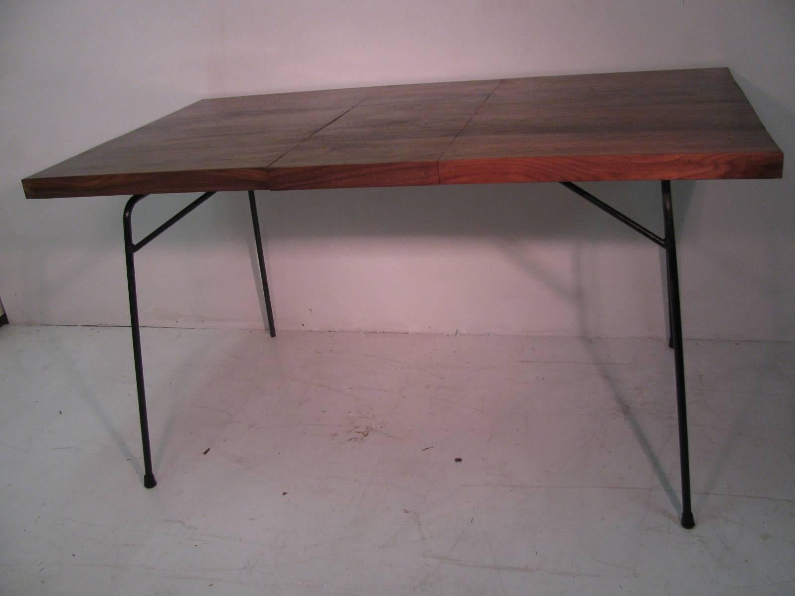 Mid-Century Modern Black Walnut and Iron Dining Table by Clifford Pascoe In Good Condition For Sale In Port Jervis, NY