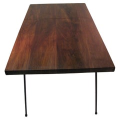 Vintage Mid-Century Modern Black Walnut and Iron Dining Table by Clifford Pascoe