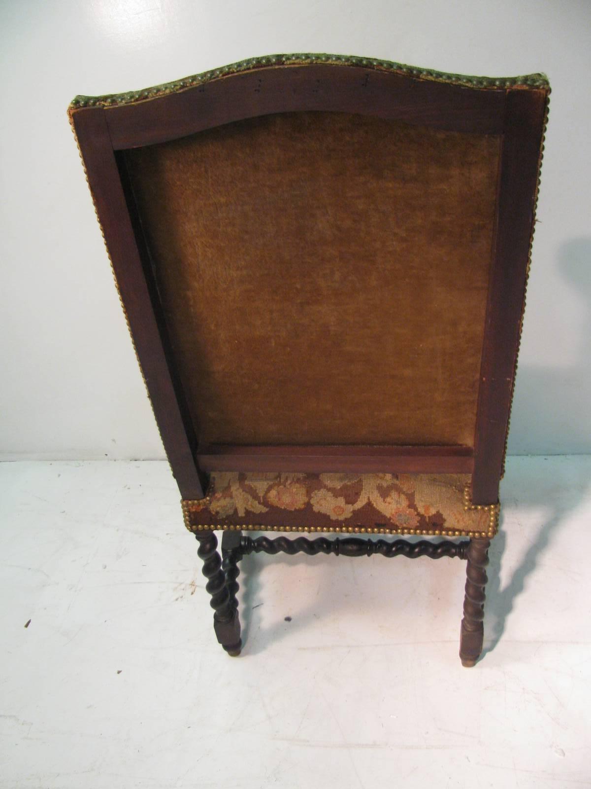 19th Century Walnut French Throne Chair 3