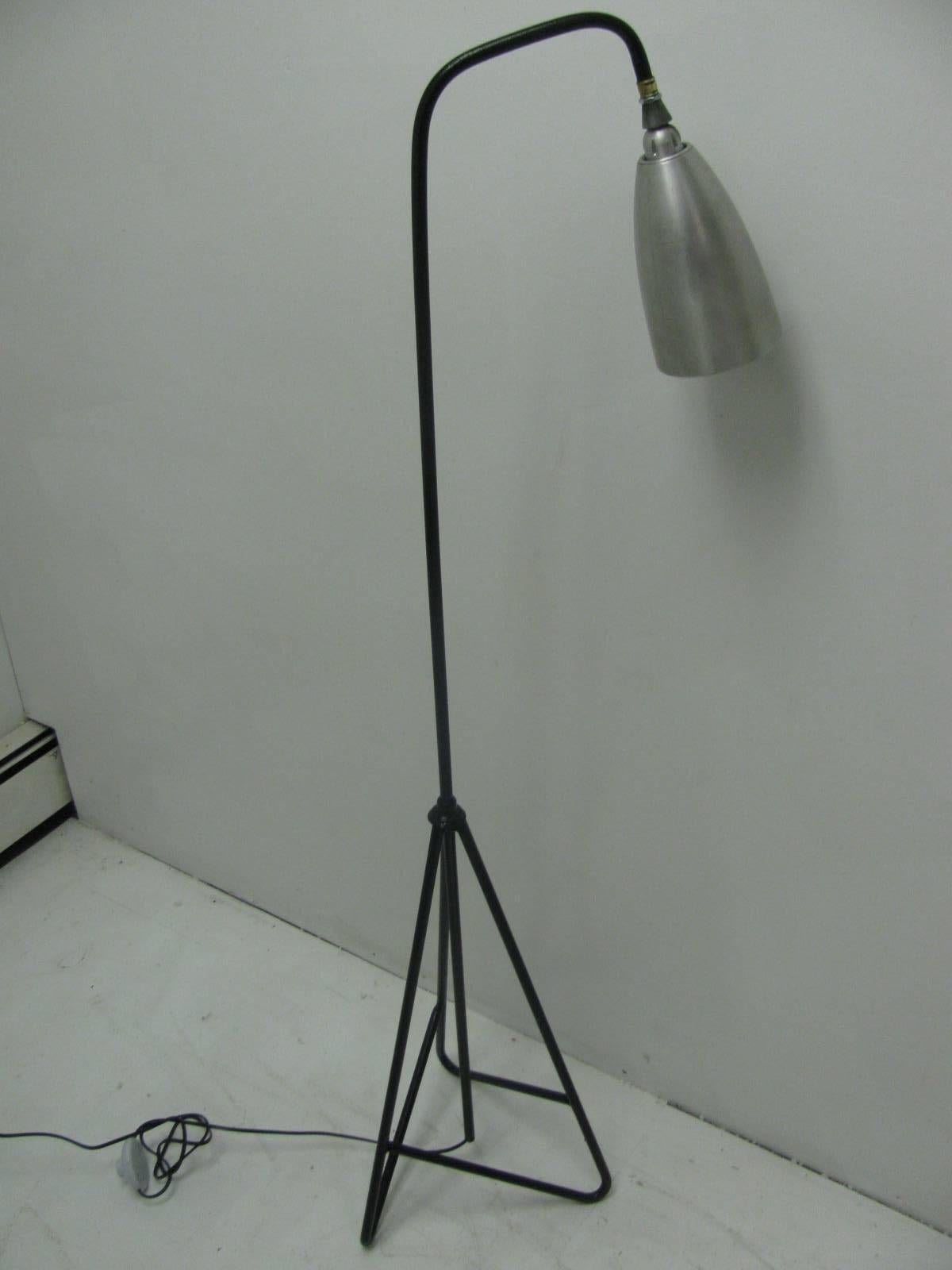 Hand-Crafted Mid-Century Modern Floor Lamp in the Style of Greta Grossman Grasshopper Lamp For Sale