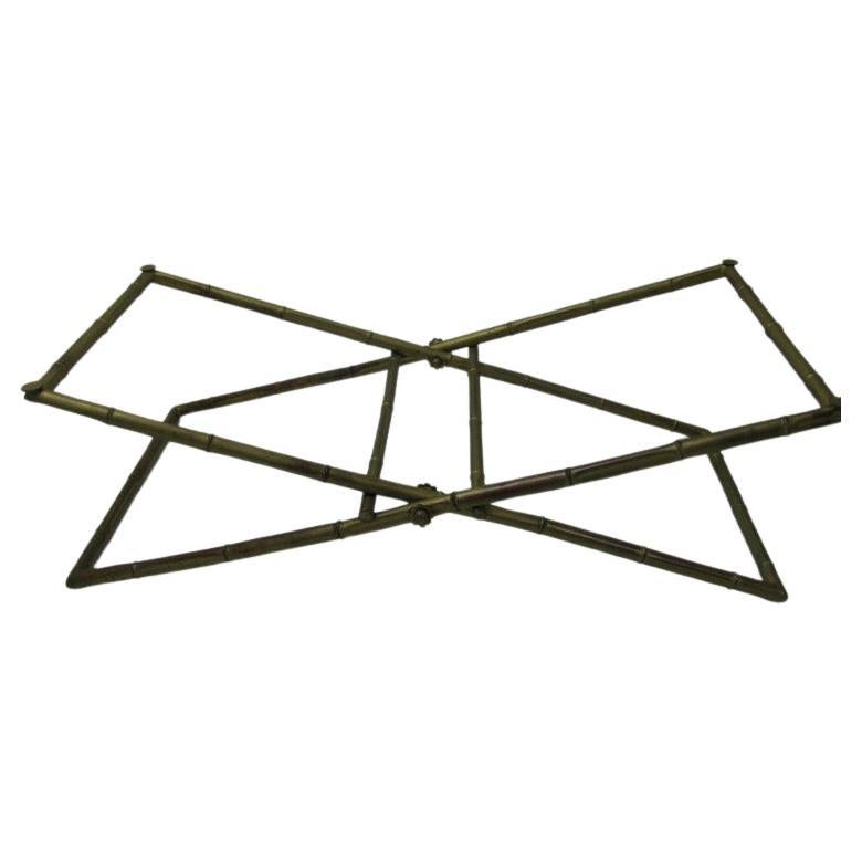 Mid-Century Modern Mid Century Modern Faux Bamboo Gilt Iron Cocktail Table For Sale