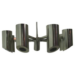 Stainless Steel Mid Century Modern Chandelier by Angelo Lelli for Arredoluce