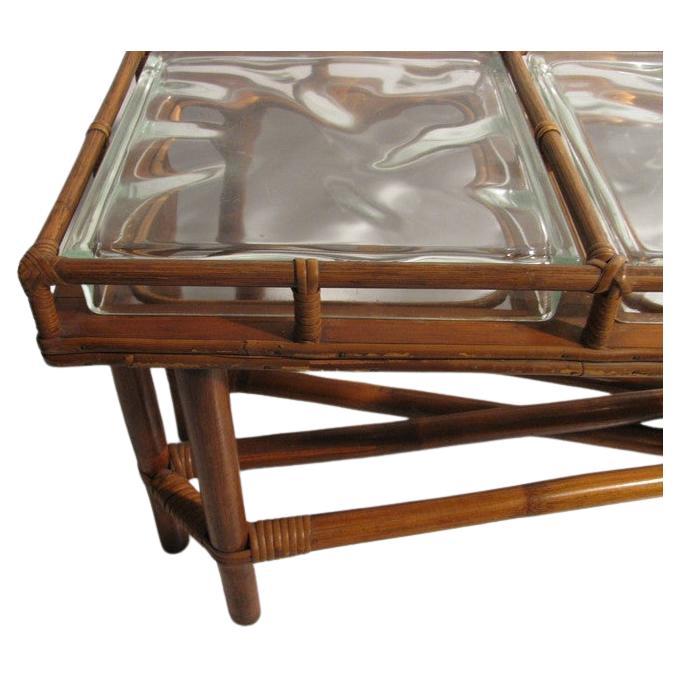 glass block table