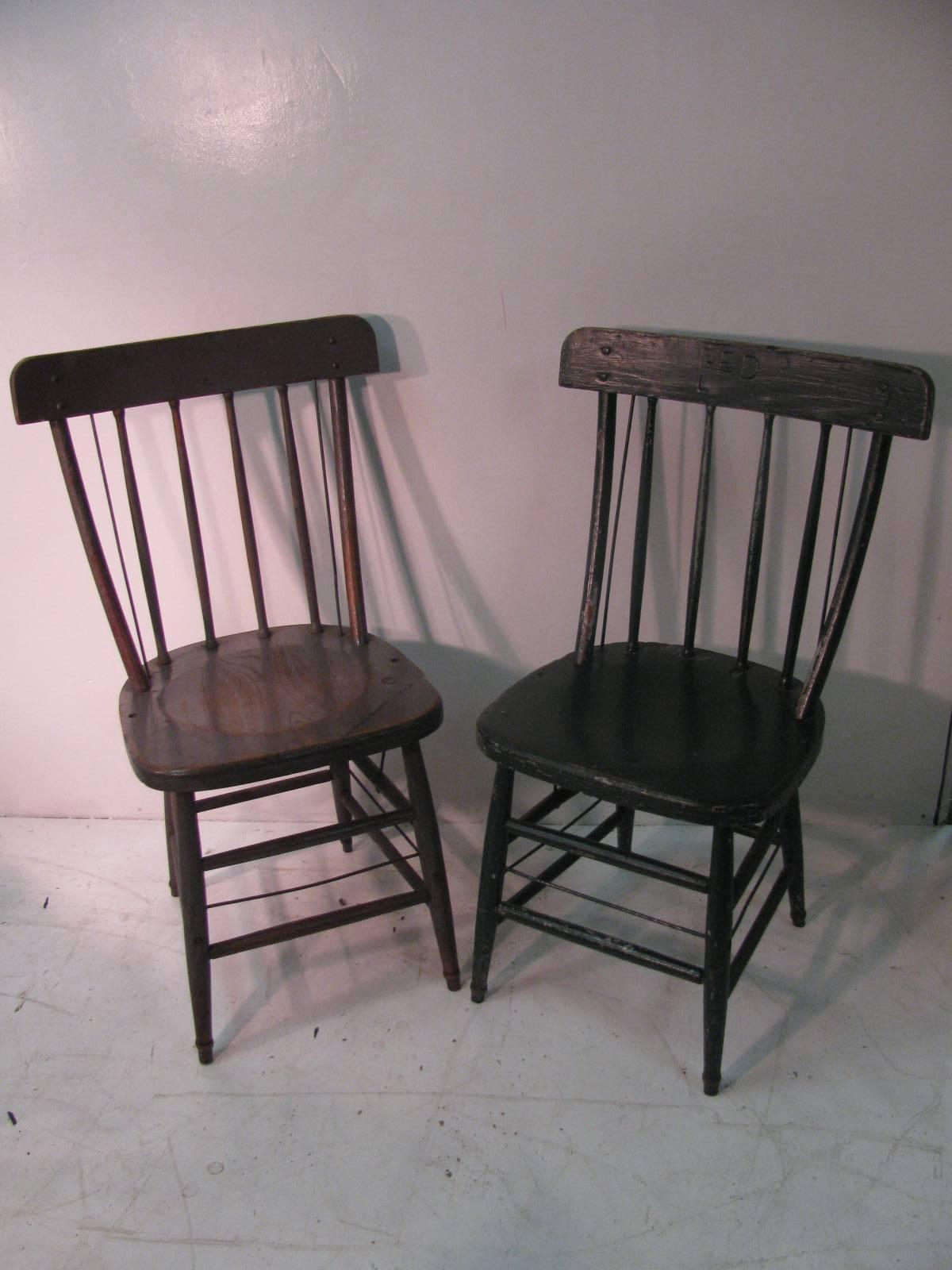 Set of Eight Late 19th Century American Farmhouse Primitive Chairs 3