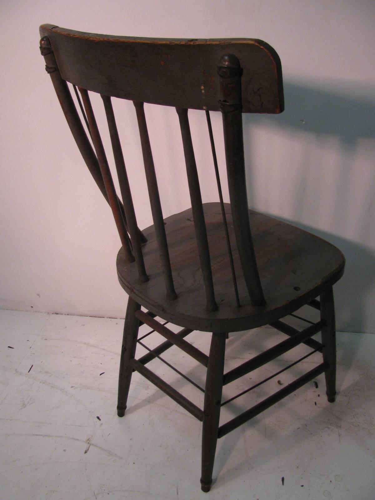 Set of Eight Late 19th Century American Farmhouse Primitive Chairs 5