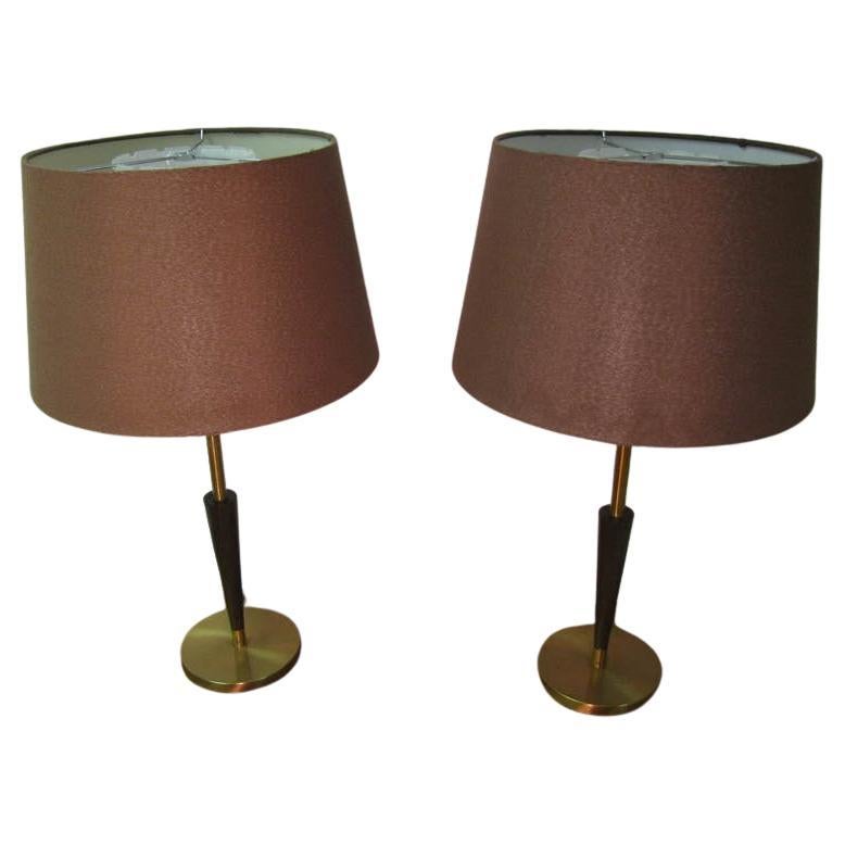 Modern Pair of Mid Century Tall Rembrandt Table Lamps For Sale