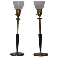 Pair of Mid Century Tall Rembrandt Table Lamps