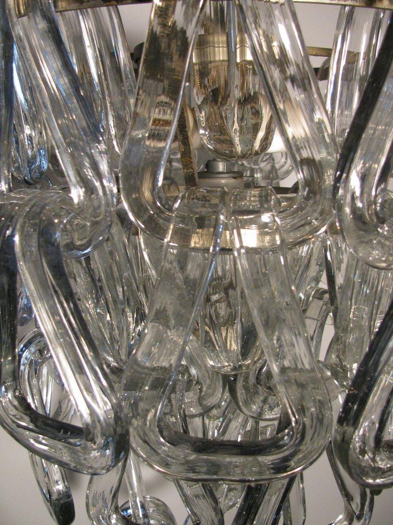 Art Glass Mid Century Vintage Mazzega Ice Crystal Chandelier