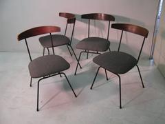 Mid-Century Modern Iron and Walnut Dining Chairs by Clifford Pascoe