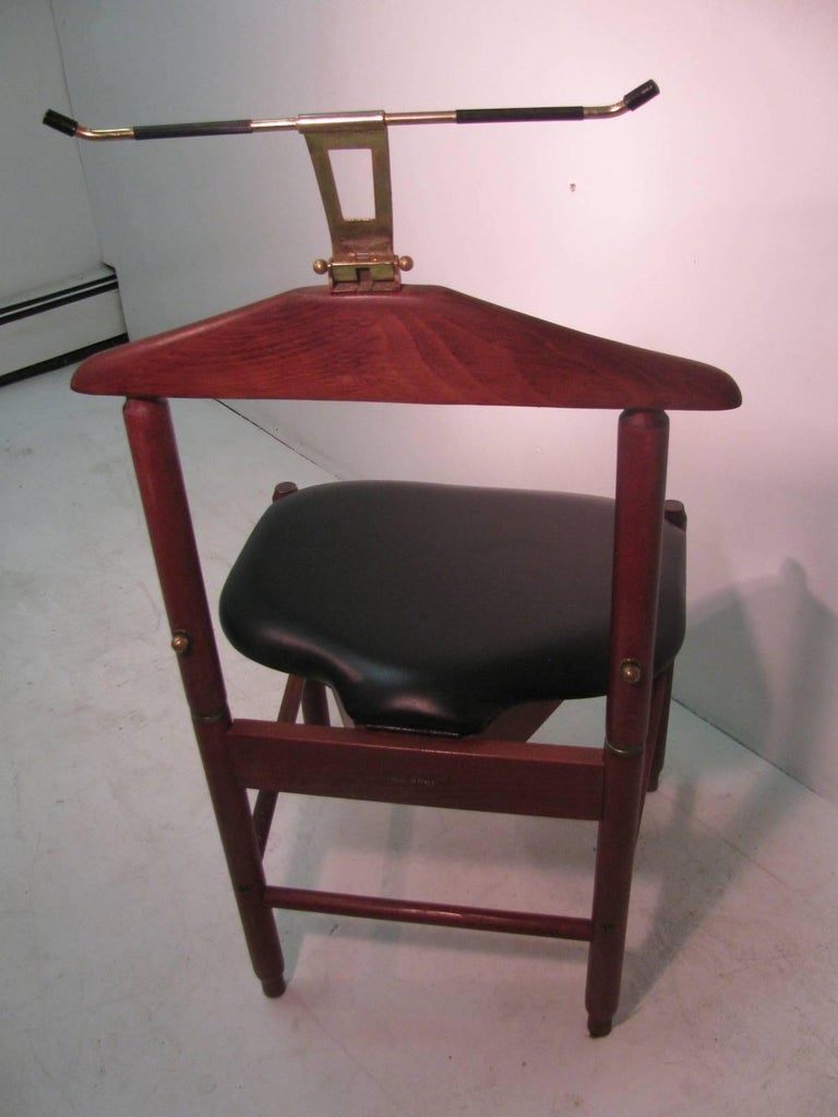 MidCentury Modern Teak Clothes Valet Chair, Fratelli Reguitti Italy at