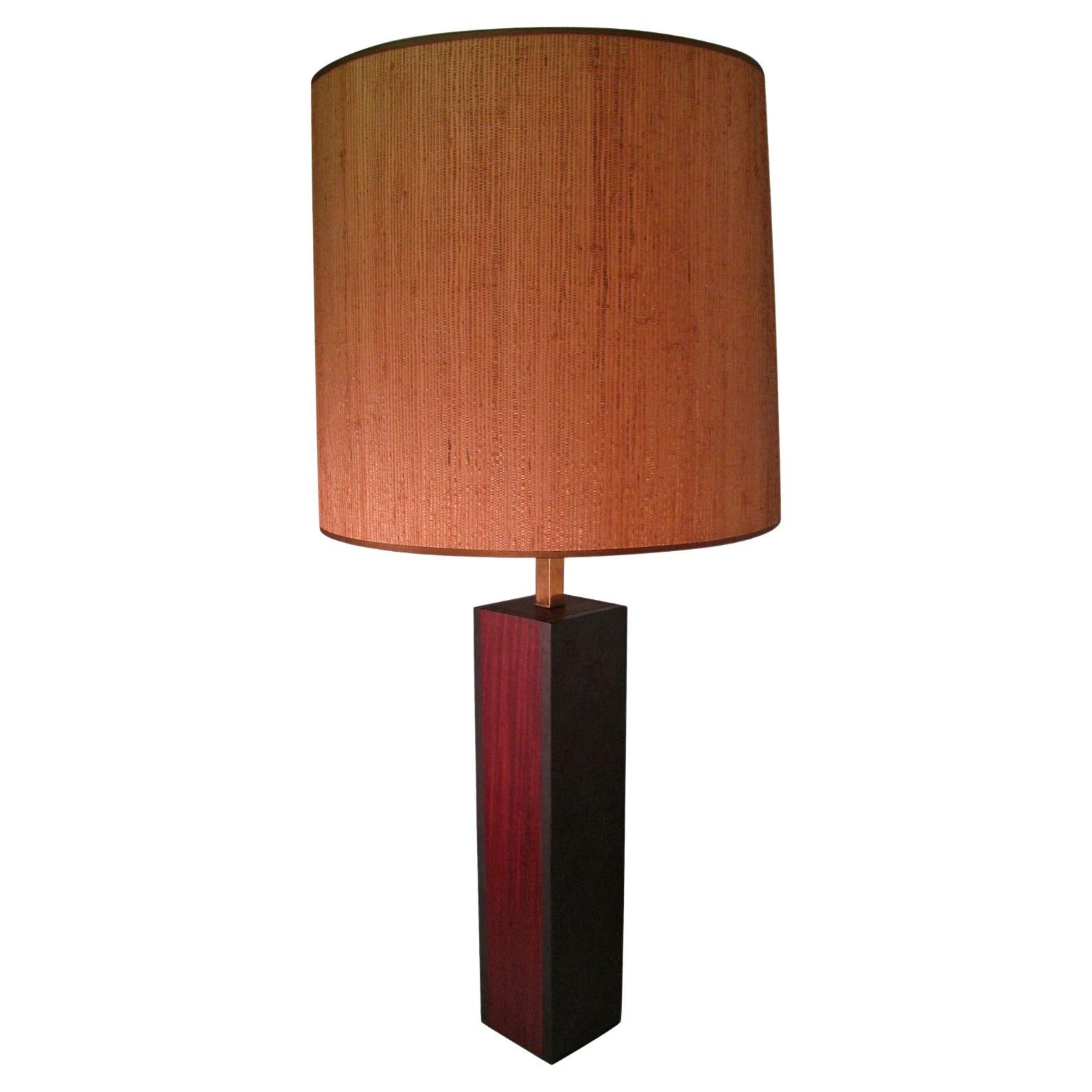 Mid-Century Modern Walnut And Slate Table Lamp Laurel Lamp Co. For Sale