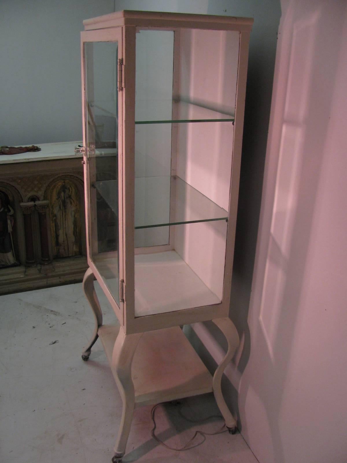 Early 20th Century Cast Iron Doctors Medical Cabinet with Cabriole Legs