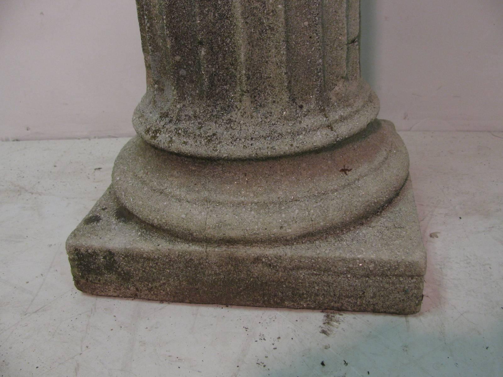 American Cast Stone Fluted Column Sundial