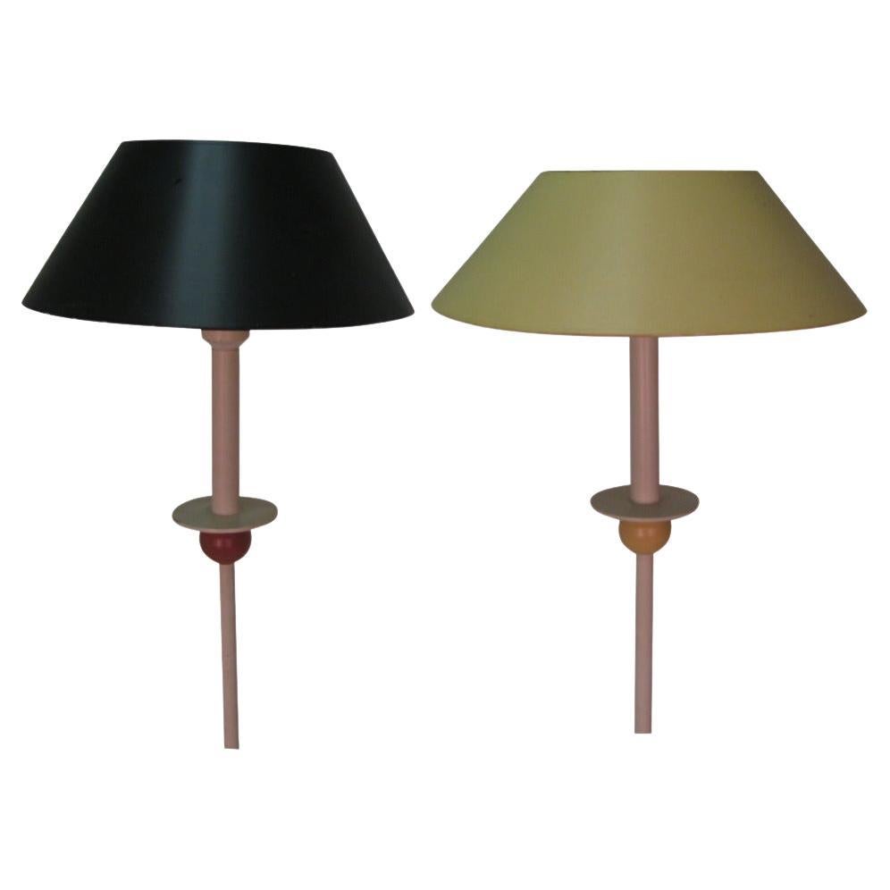 Pair of Mid-Century Modern Memphis Floor Lamps Italy, C1984 For Sale