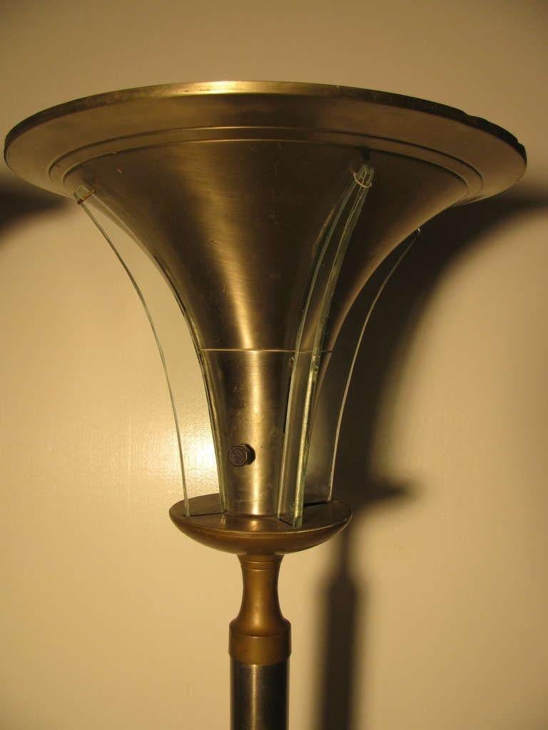 American Pair Of Art Deco Torchiere Floor Lamps