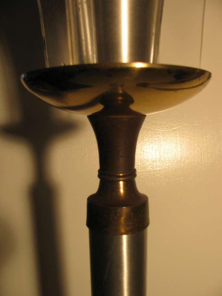 Mid-20th Century Pair Of Art Deco Torchiere Floor Lamps