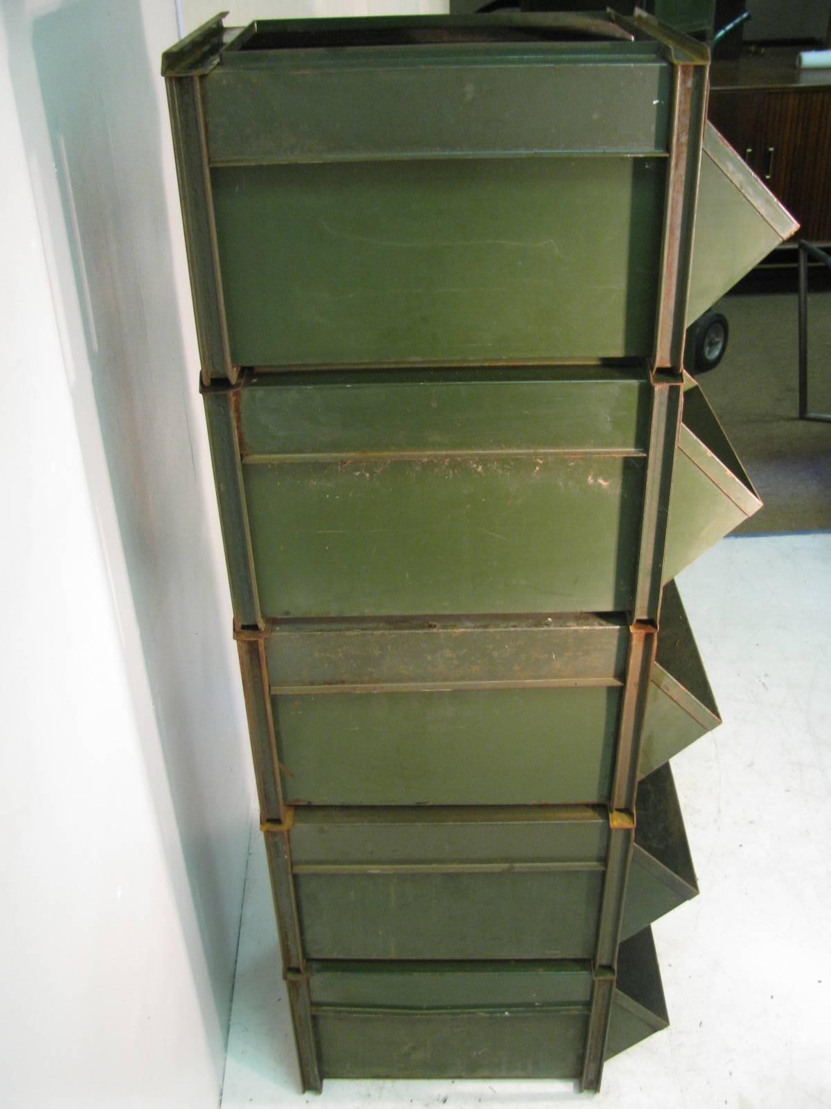 Mid-century Heavy Duty Industrial Stackable Hardware Store Storage Bins In Good Condition In Port Jervis, NY