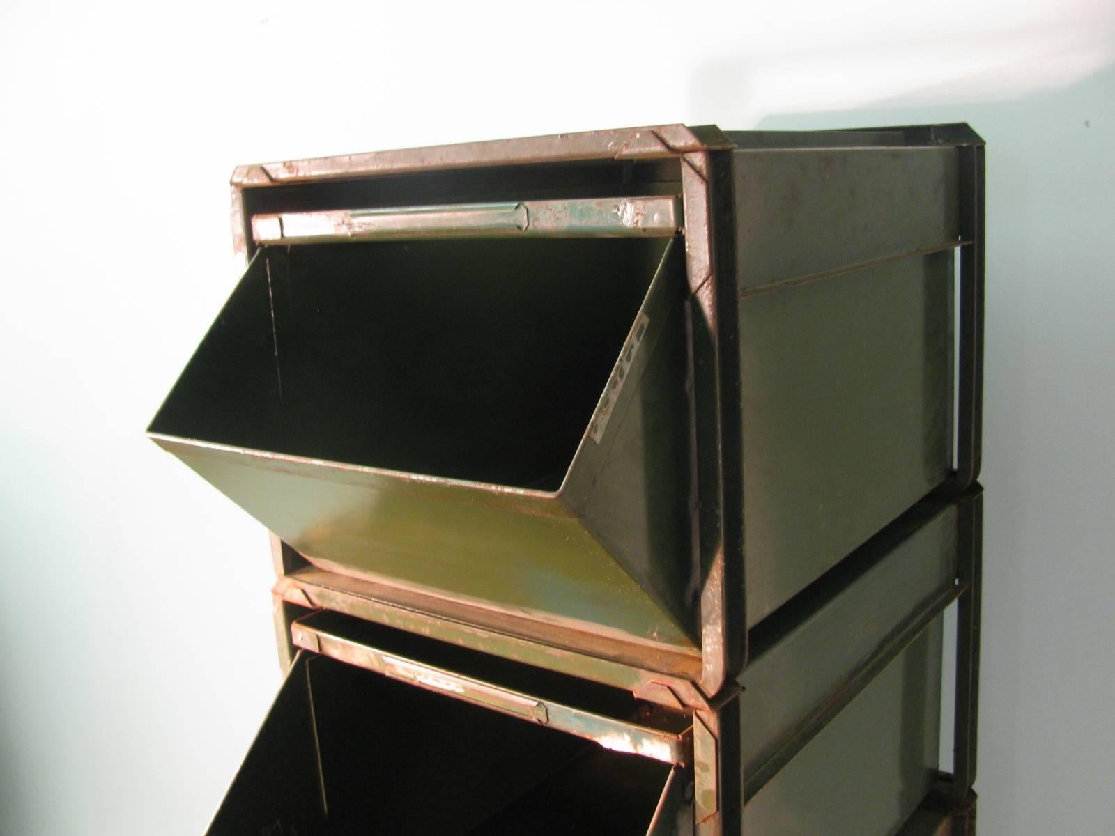 stackable metal storage bins