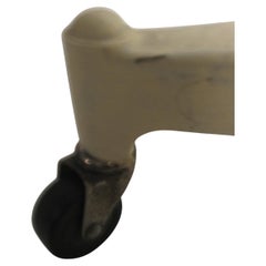 Pair of Mid Century Cast Iron Industrial Cafe Table w Glass or Marble Tops