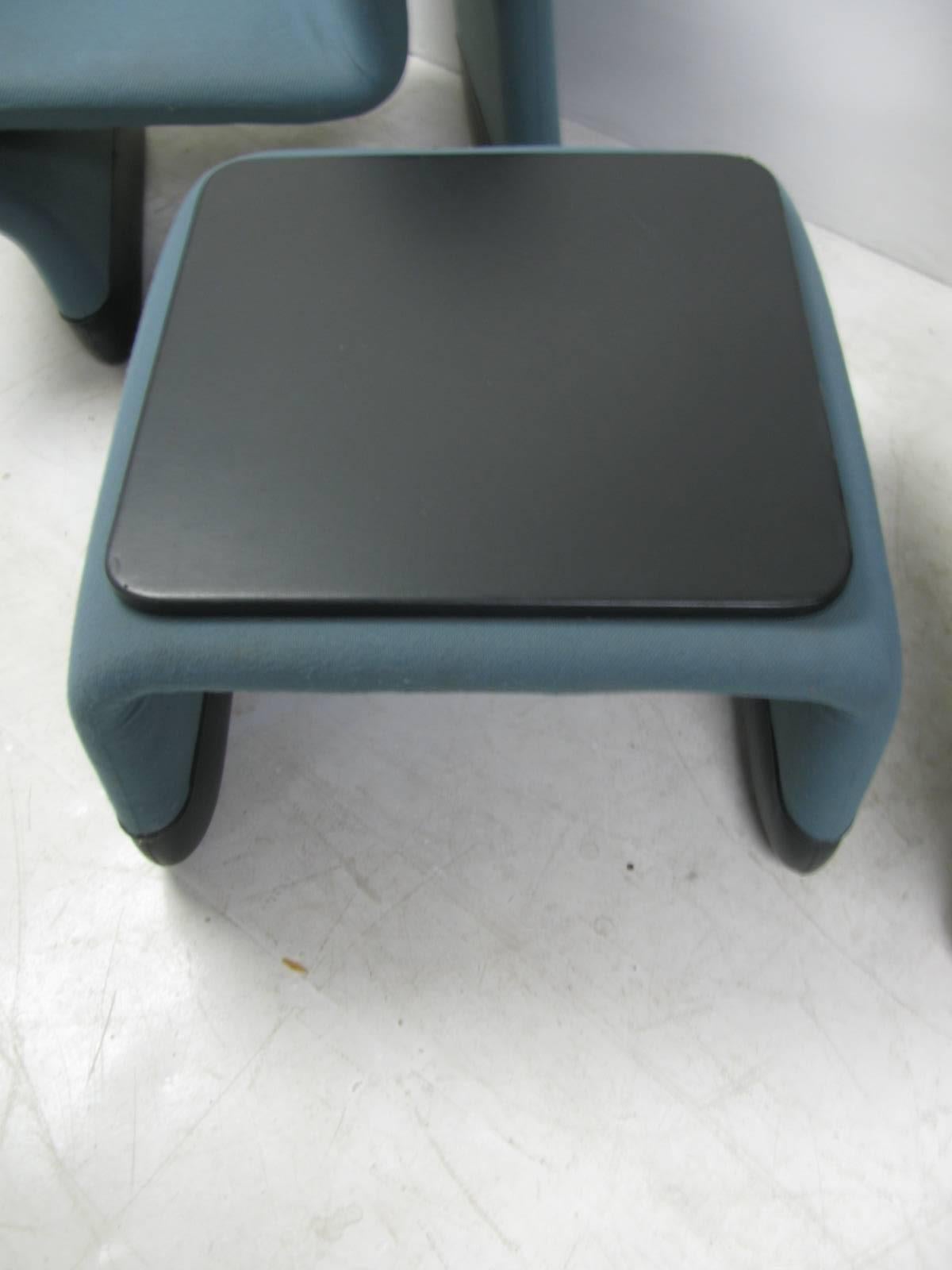 Tissu Paul Boulva fauteuils de salon trois pièces modernes mi-siècle avec table