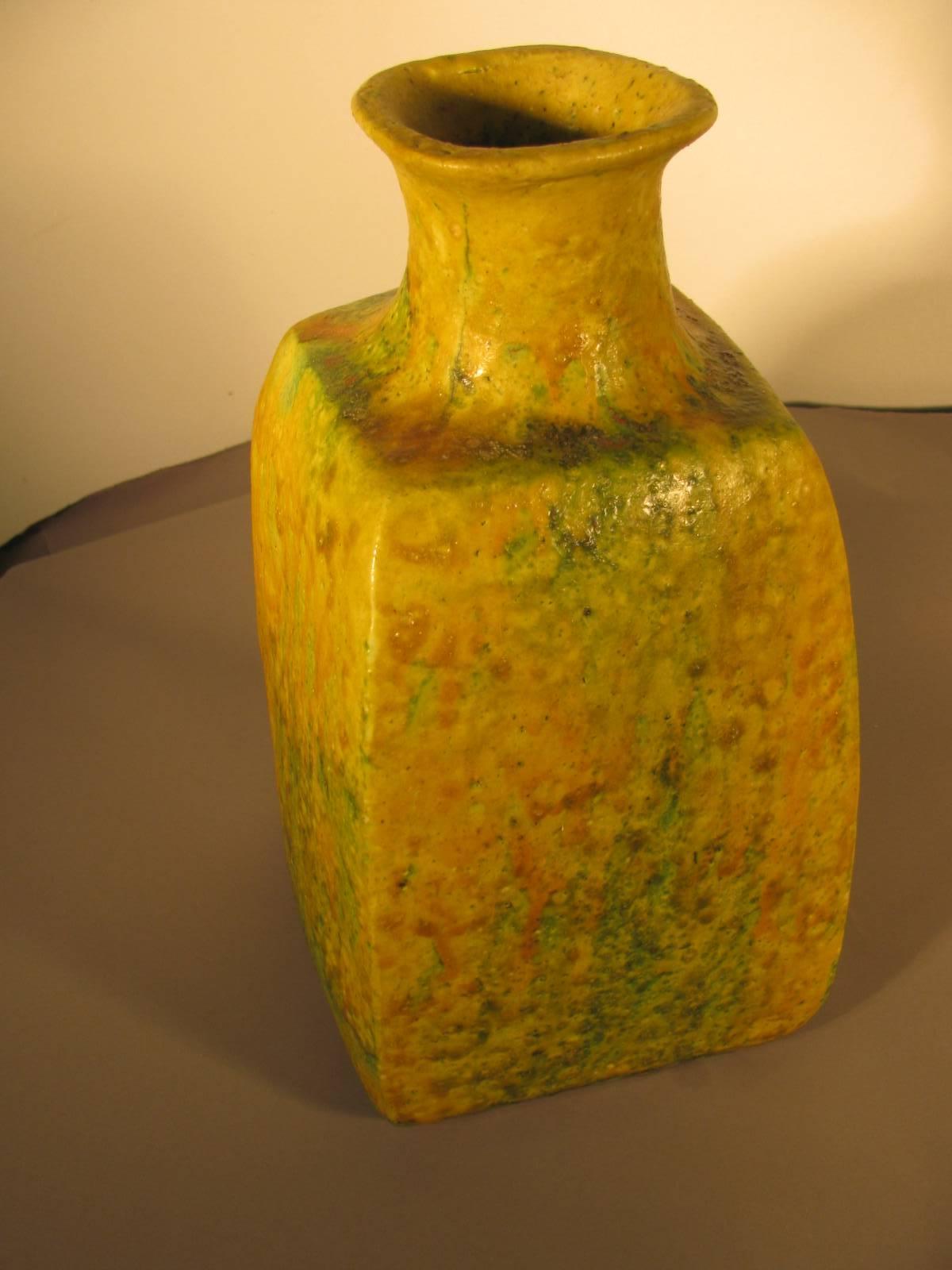Vase à glaçure goutte à goutte, de style moderne du milieu du siècle dernier, par Marcello Fantoni pour Raymor en vente 1