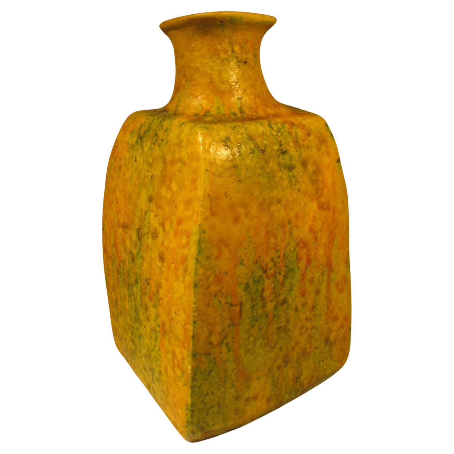 Vase à glaçure goutte à goutte, de style moderne du milieu du siècle dernier, par Marcello Fantoni pour Raymor Bon état - En vente à Port Jervis, NY