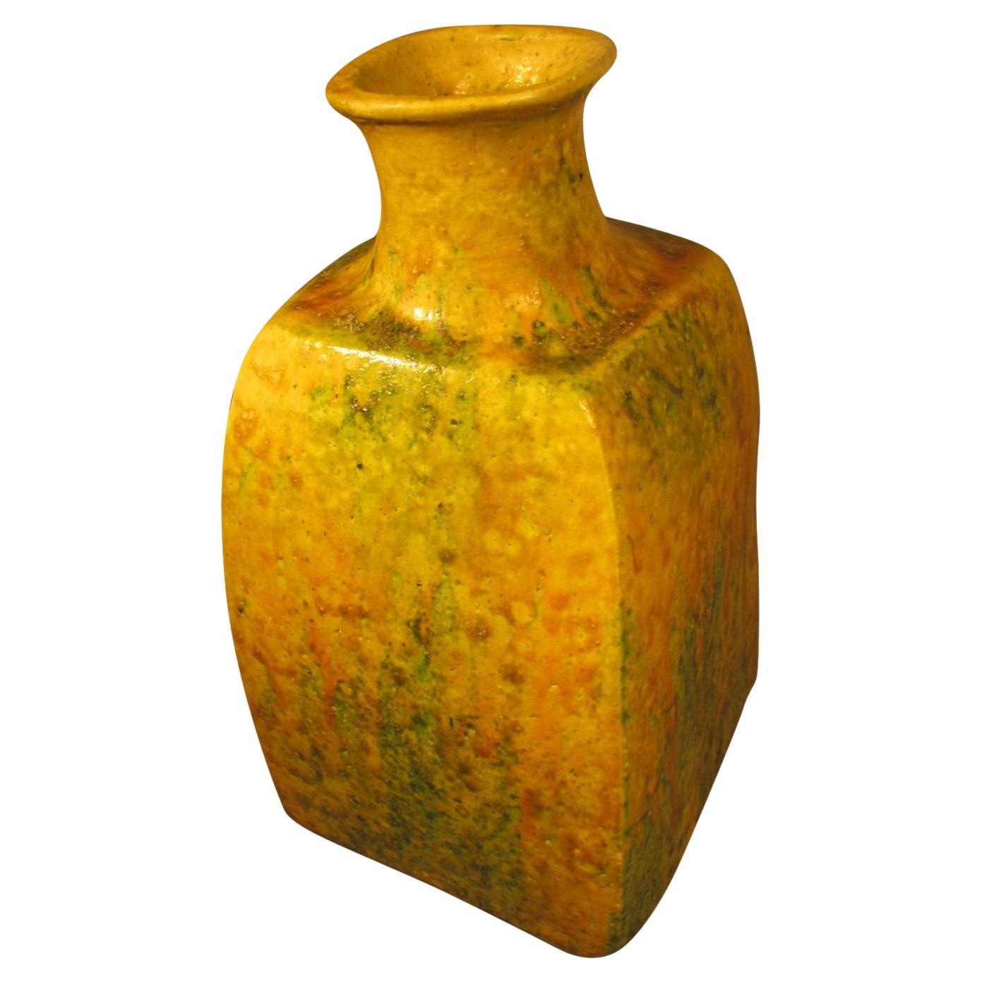 Mid-Century Modern Drip Glaze Vase by Marcello Fantoni for Raymor For Sale