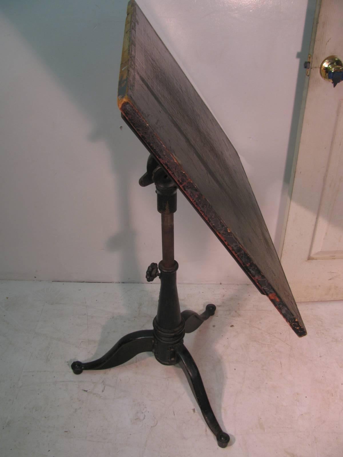 Late 19th Century Cast Iron Drafting Table In Good Condition In Port Jervis, NY