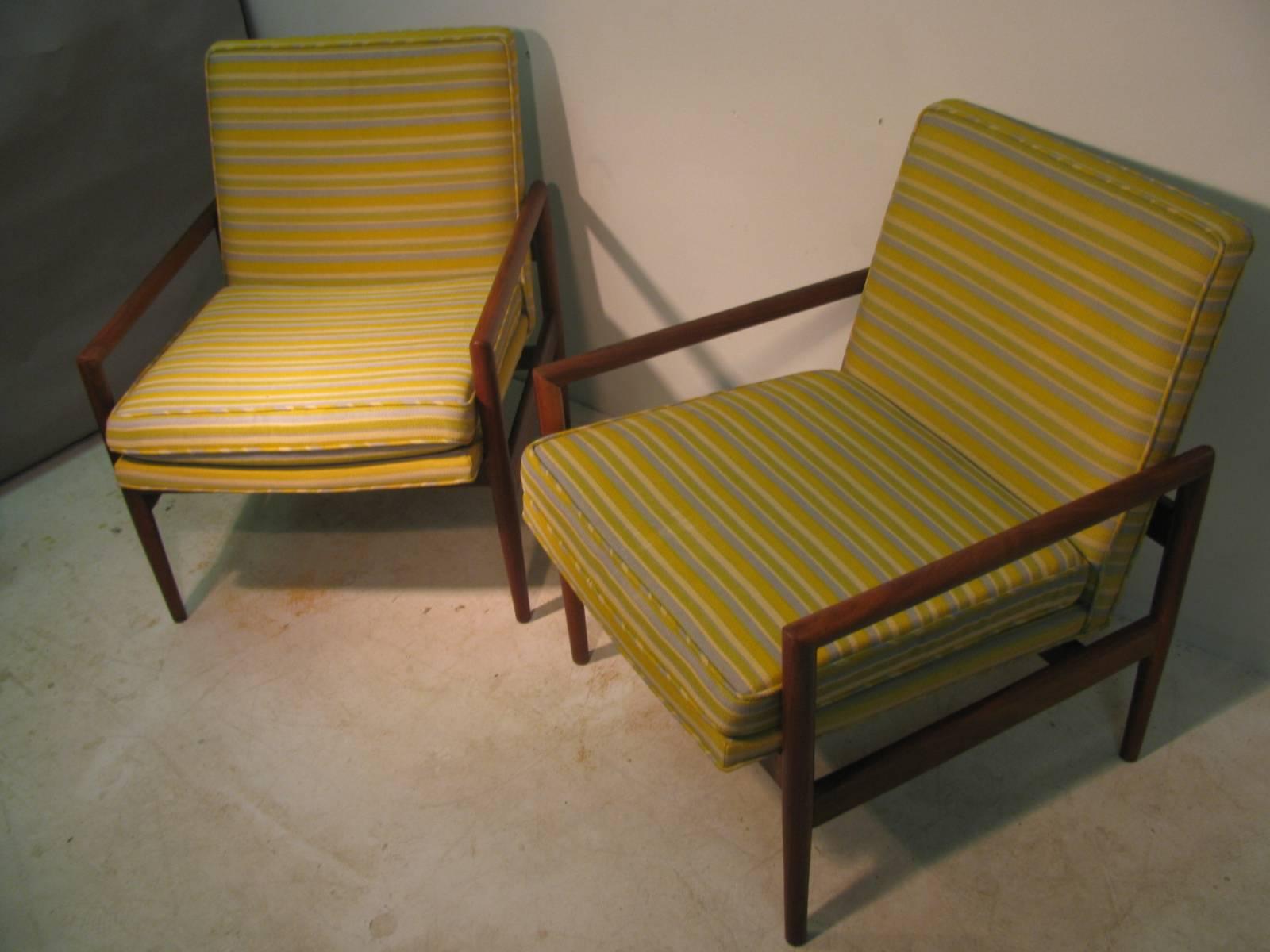 Pair of Mid-Century Modern Danish Teak Lounge Chairs by Grete Galk In Good Condition In Port Jervis, NY
