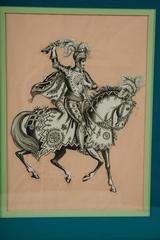 19th Century Knight on Horse Print