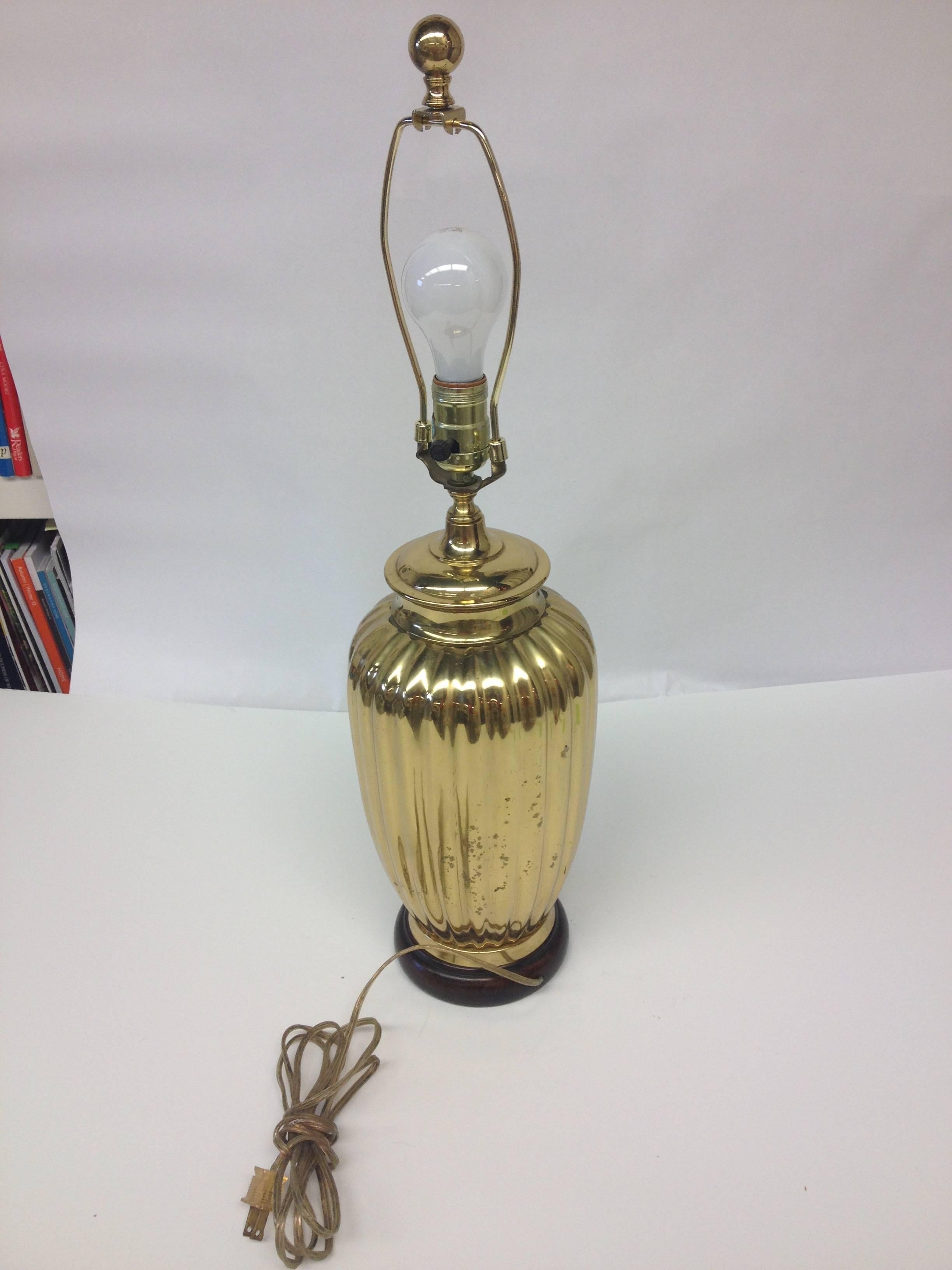 American Pair of Art Deco Style Brass Table Lamps For Sale
