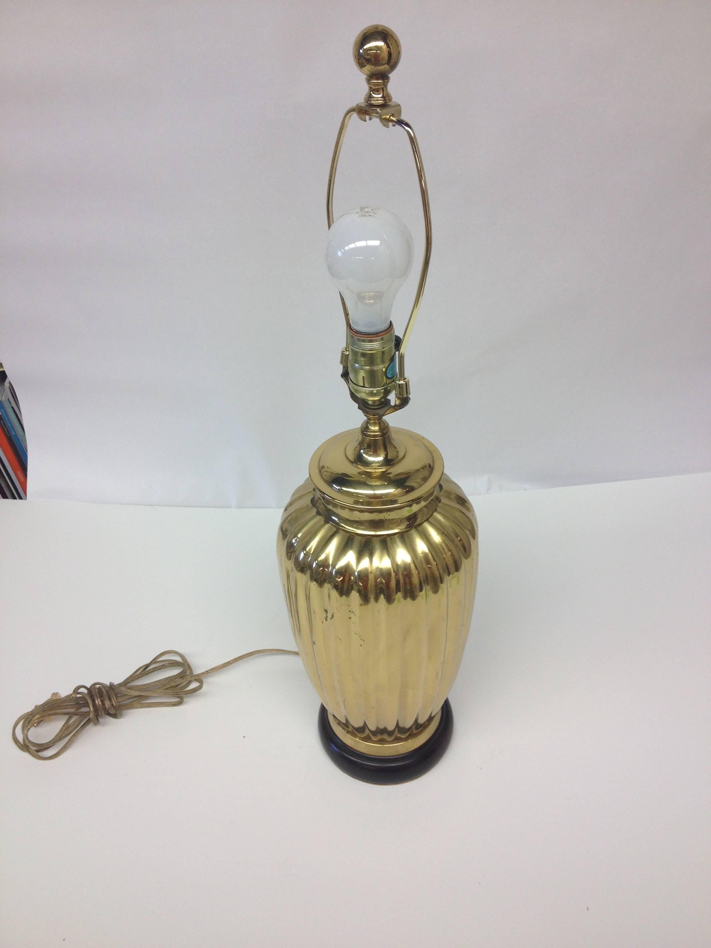 Pair of Art Deco Style Brass Table Lamps In Good Condition For Sale In High Point, NC