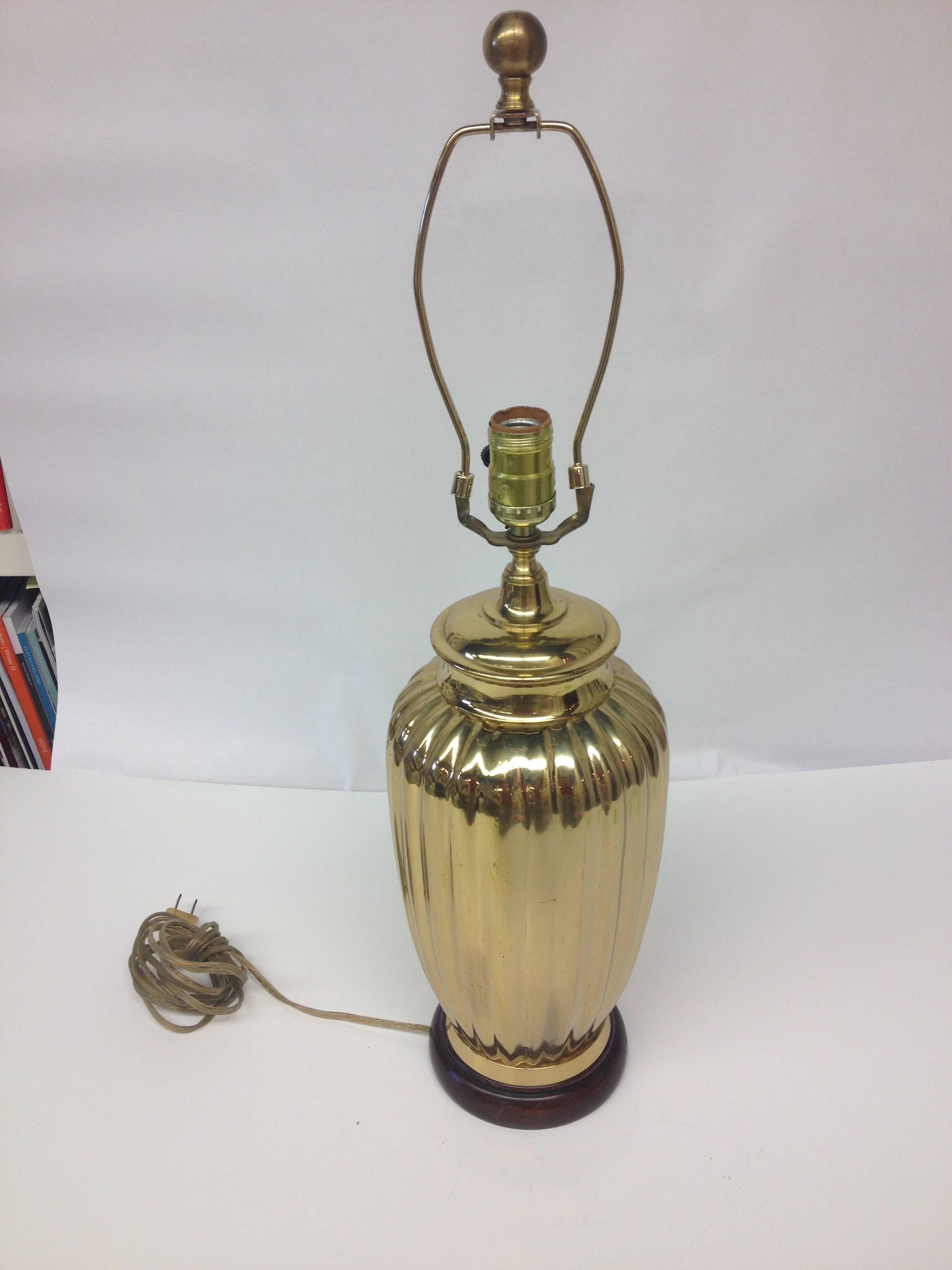 Pair of Art Deco Style Brass Table Lamps For Sale 3
