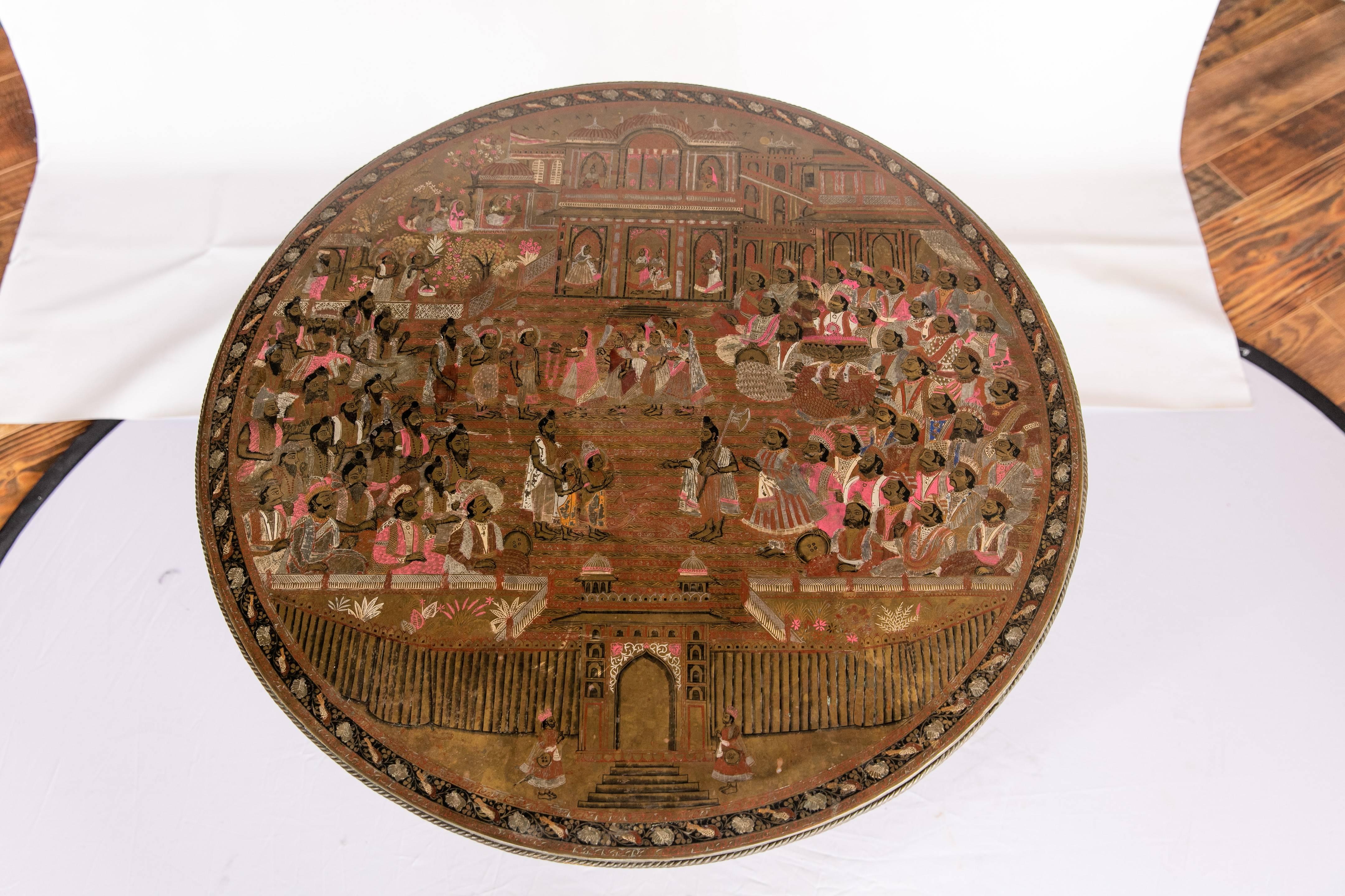 Indian Tea Table, Early 20th Century In Good Condition For Sale In High Point, NC