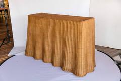 Early 20th Century Rattan Ripple Console Table