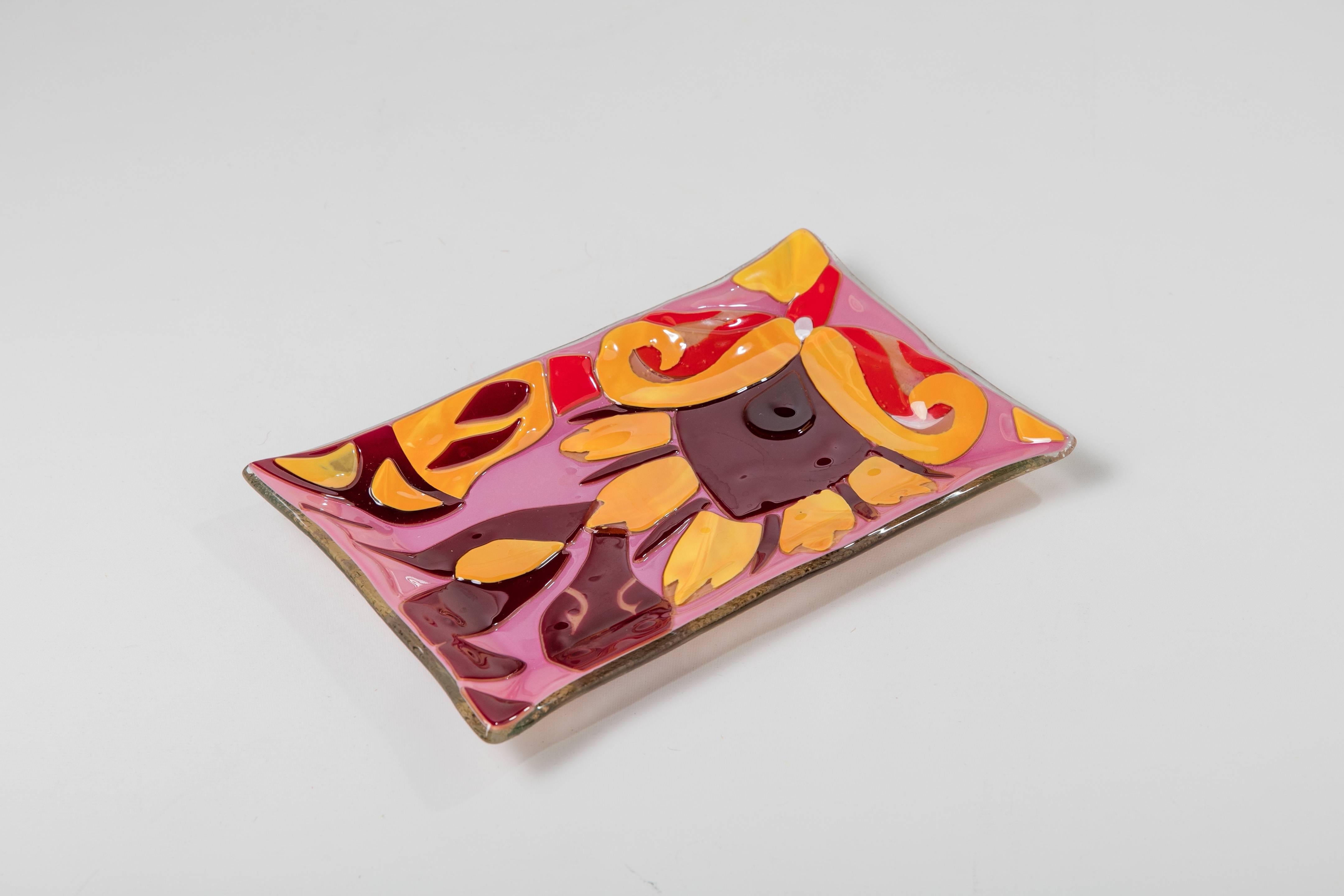 Beaux Arts Etro Glass Catchall, 1990s For Sale