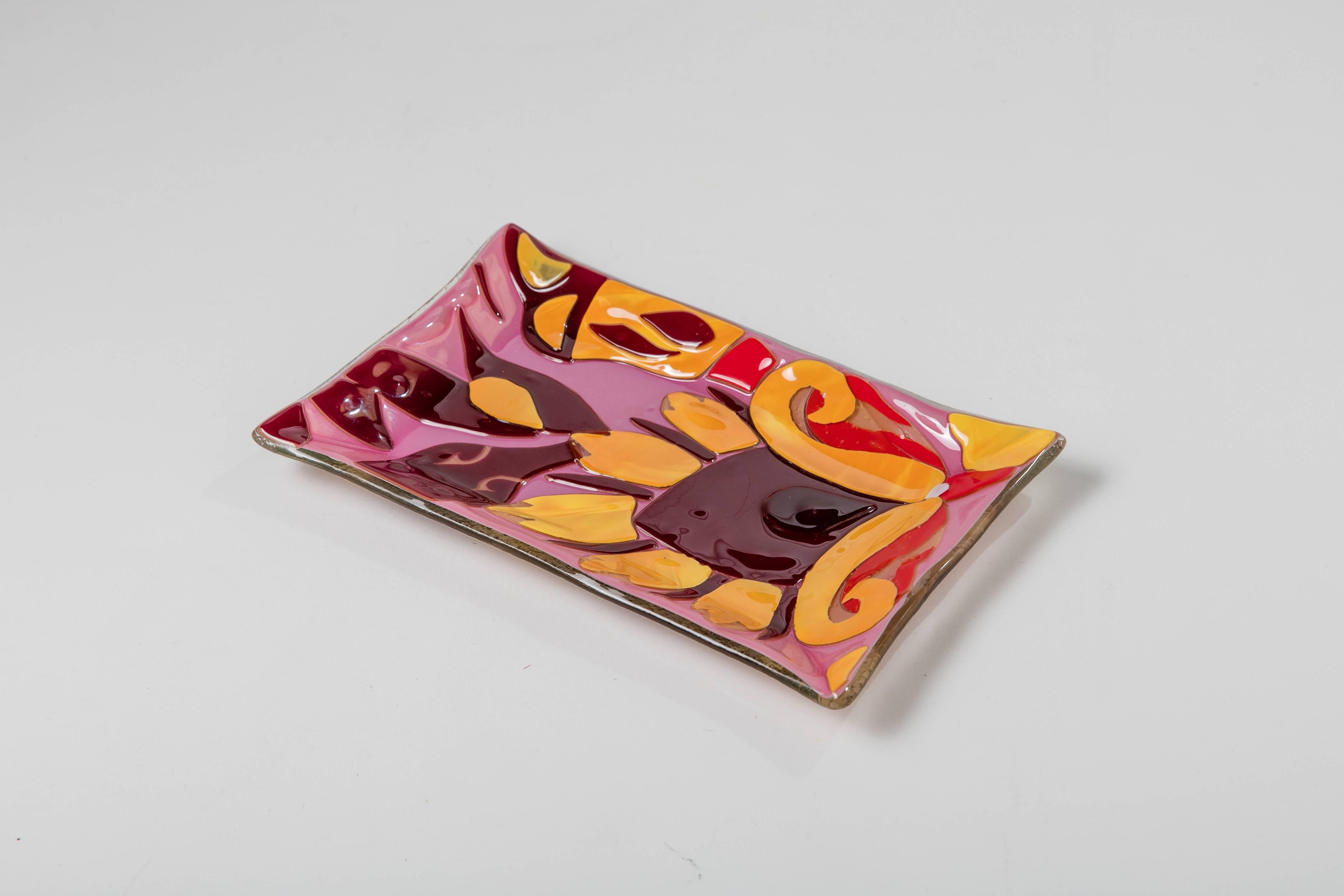 Italian Etro Glass Catchall, 1990s For Sale