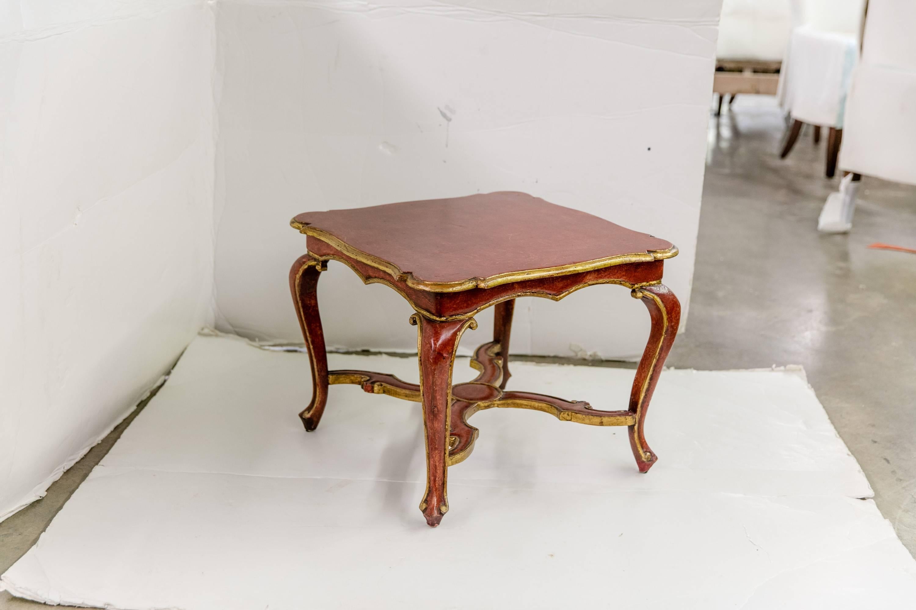 Baroque Venetian Painted Table with Gilding For Sale
